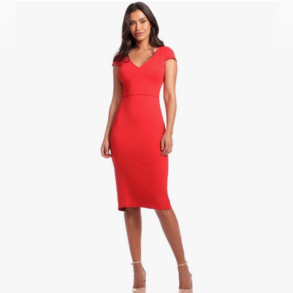 NWOT Dress the Population Crimson Jaleah Bodycon Sheath Dress Sz M